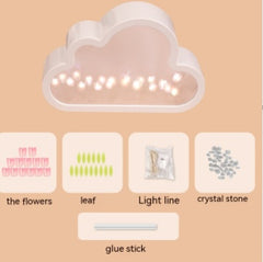Handmade DIY Cloud Tulip Mirror Small Night Light