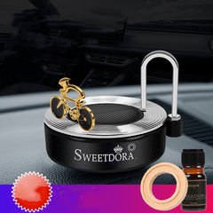 Car Solar Bicycle Rotating Aromatherapy Ornament