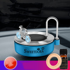 Car Solar Bicycle Rotating Aromatherapy Ornament