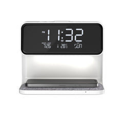 Creative 3 In 1 Bedside Lamp Wireless Charging LCD Screen Alarm Clock Wireless Phone Charger
