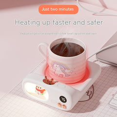 Cartoon Cup Warming Holder Night Light Warm Cup Household Constant Temperature Plastic Coaster