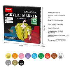 Multifunctional Double-headed Acrylic Exquisite Marker Pen Creative Set Professional Drawing Marking Dual-purpose Pen Suitable for Avariety of Materials