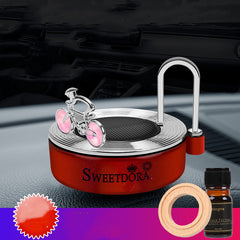 Car Solar Bicycle Rotating Aromatherapy Ornament