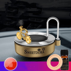Car Solar Bicycle Rotating Aromatherapy Ornament