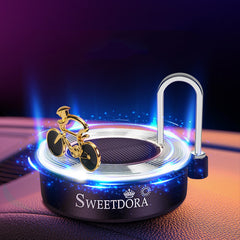 Car Solar Bicycle Rotating Aromatherapy Ornament