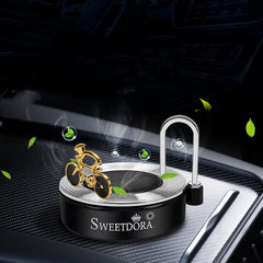 Car Solar Bicycle Rotating Aromatherapy Ornament